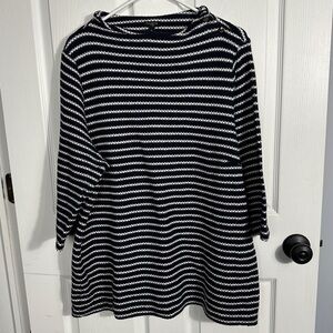 Talbots Plus size 2x nautical sweater, blue white, boat neck, cotton, spring